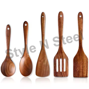 Juego de servidor de ensalada de madera con mango, cubiertos, herramienta de cocina para servir ensaladas para uso doméstico o en Restaurante - Product Image 2