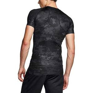 เสื้อออกกำลังกายพรีเมี่ยมพิมพ์ลายพราง2025ผู้ใหญ่ผู้ชายผ้าใยไฟเบอร์เสื้อยืดสีทึบ - Product Image 2