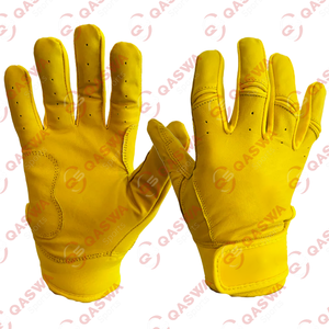 Best Quality Cowhide Leather Baseball Batting Gloves Professional Short Cuff Green Color for Team Players New Arrival - Product Image 4