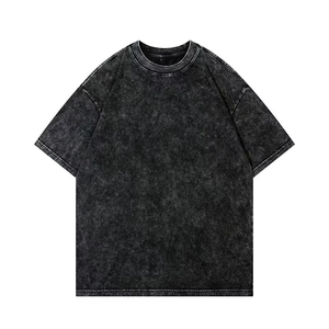 Logo personnalisé 100% coton teint de haute qualité lavé à l'acide t-shirt à manches courtes t-shirt Vintage blanc plaine impression hommes t-shirt - Product Image 1
