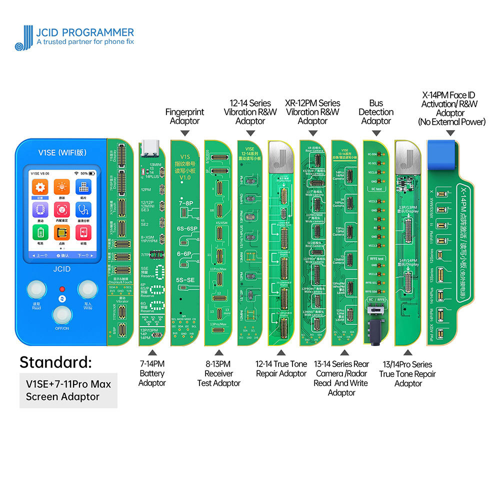 Repair Tools JC-V1SE Multifunction Programmer Full Accessories Boards True Tone Face ID Battery FingerPrint for iPhone 8-14PM