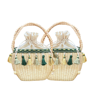 BOLSO DE MANO DE JACINTO DE AGUA hecho a mano de primera calidad con decoración hecho a mano, sostenible y bolso de mano Bolso de mujer para mujer - Product Image 1