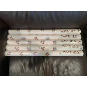 Vintage Waverly <b>Vinyl</b> <b>Wall</b> <b>Coverings</b> Lot of 5 White & Pink Flower Floral #559792 <b>Wall</b> Decals - Product Image 1