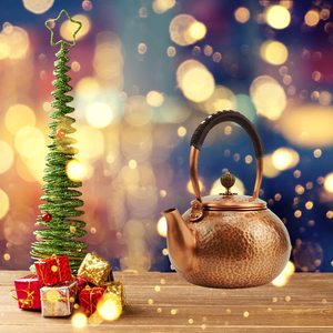 Bouilloire en cuivre solide faite à la main, théière de cuisinière, théière en cuivre épais martelé - Product Image 2