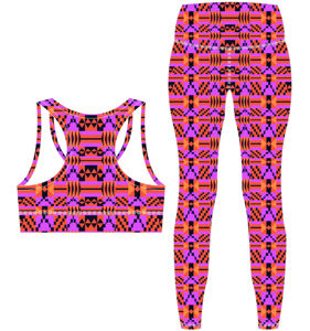 Seamless Yoga Bra and Gym sublimation Leggings Two Pieces Set custom high waist <b>Skort</b> Red yoga leggings set <b>for</b> <b>women</b> - Product Image 4
