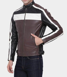 Chaqueta de cuero de invierno para hombre de alta calidad personalizada 2025, cuello levantado, bolsillos delanteros, impermeable, respetuoso con el medio ambiente, estilo callejero - Product Image 1