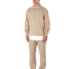 Veste de travail zippée en coton vintage personnalisée pour hommes veste de décoration surdimensionnée avec logo brodé pour hommes - Product Image 5