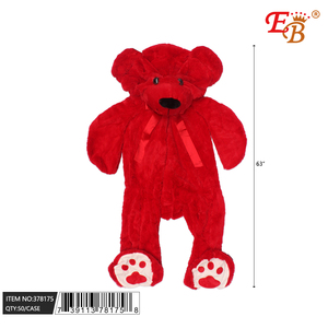 63 \ "orso rosso con fiocco 2 pz/CS per le decorazioni di san valentino - Product Image 1