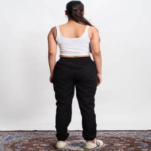 Pantalon de jogging pour femme de qualité supérieure, poids lourd, tissu en velours côtelé polyester/coton, fermeture à cordon, anti-boulochage, respirant - Product Image 2