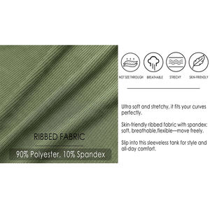 Ropa de Yoga sin costuras, camisetas sin mangas acanaladas para mujer, Color verde oliva, ropa deportiva para correr, ropa de calle, camiseta sin mangas de punto recortada - Product Image 6