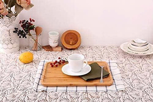 Huhipro élégant plateau de service en bambou finition peinte de luxe facile à nettoyer design rectangulaire antidérapant pour restaurant de restauration élégant - Product Image 6