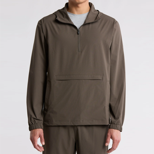 เสื้อฮู้ดกันลมแบบลำลองสำหรับผู้ชายเสื้อมีฮู้ดแบบมีซิปสามกระเป๋าดีไซน์ลายตัวอักษรทรงหลวมฉลากตามสั่งสำหรับฤดูใบไม้ร่วง - Product Image 1