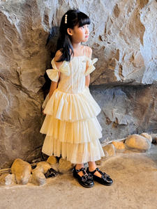 Robe longue halter respirante et écologique de haute qualité pour enfants, avec plusieurs couches, broderies personnalisées, conception ODM OEM pour fêtes - Product Image 4