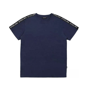 T-shirt en coton basique avec logo personnalisé, t-shirt uni pour homme, tissu doux de haute qualité, vente en gros - Product Image 4