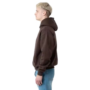 Sweat à capuche surdimensionné 100 % coton pour homme, broderie strass, style français 3D, polaire hiver anti-rétrécissement, service OEM - Product Image 3