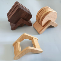 Petit support classique en bois massif de noyer pour sous-verres, set de dessous de plat antidérapants, tapis de table isolants thermiquement, pour rangement et usage général