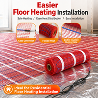 Tapis chauffant électrique sous carrelage 150W/ ㎡   Système de chauffage par le sol imperméable pour salle de bain et cuisine, sol chauffant 230V