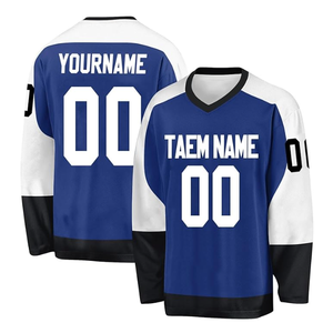 Mejor barato venta al por mayor en blanco Hockey sobre hielo Jersey con capucha de alta calidad de diseño personalizado su propio uniforme de hockey sobre hielo - Product Image 1