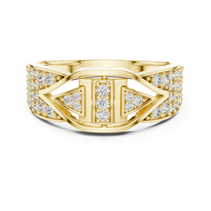 Bague de fiançailles en or jaune 14 carats avec diamant rond brillant de 0,61 carat cultivé en laboratoire, certifié IGI, pour femme |   Nouveau diamant cultivé - Product Image 1