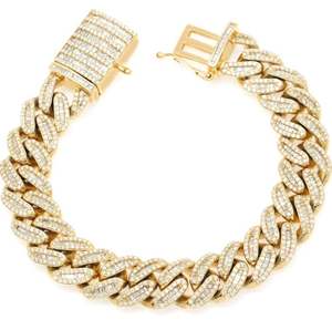 Bracelet Miami Cuban Link en diamant glacé de 24 mm, bijoux hip-hop - Product Image 1