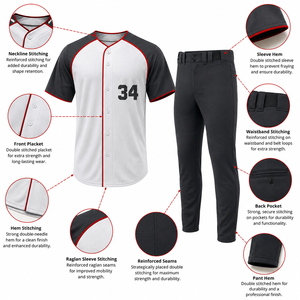 Uniforme de baseball de dernière génération, nouveau style, qualité supérieure, couleur unie, en vente en ligne - Product Image 5
