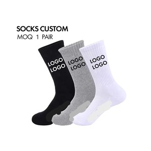 Chaussettes de sport unisexes épaisses en coton avec logo personnalisé pour hommes et femmes chaussettes de course à pied de tennis et de basket-ball avec logo personnalisé - Product Image 6