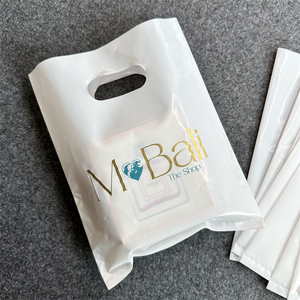 Sacs en plastique personnalisés avec poignée découpée avec logo vente en gros - Product Image 3