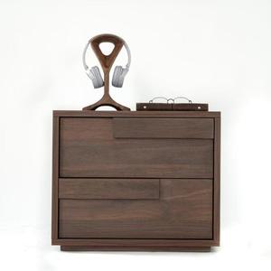 Armoire <span class=keywords><strong>de</strong></span> rangement minimaliste moderne en bois <span class=keywords><strong>de</strong></span> frêne noir étroit, table d'appoint pour salon, table <span class=keywords><strong>de</strong></span> chevet - Product Image 3