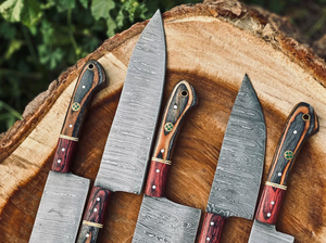 Ensemble de 5 couteaux de cuisine faits à la main en acier forgé à la main, couteau de cuisine, couteaux de cuisine, couteaux réguliers - Product Image 3