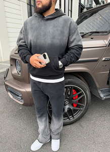 Sudadera con Capucha Casual para Hombre, Diseño Transpirable de Felpa 100% Algodón, Color Negro Deslavado Vintage, con Puños y Dobladillo Acanalados, Logotipo Personalizado, Gran Venta - Product Image 2