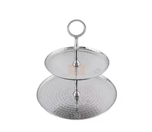 Soporte de aluminio para tartas de 2 niveles con forma redonda, tamaño personalizado, color dorado, dulces, chocolates, soporte para proveedor mayorista - Product Image 2