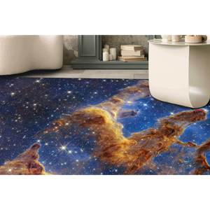 Alfombra Pilares de la Creación: Alfombra estampada con vista del telescopio James Webb de la NASA, con superficie suave. - Product Image 2