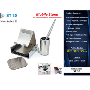 Mobile Stand With Coaster Plates 4 Pcs & Pen <b>Holder</b> Detachable Tablet Stand Solid All Smart <b>Phones</b> and Tablets <b>Desk</b> <b>Phone</b> - Product Image 1
