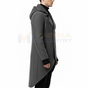 Produits tendance Manteau long pour homme en polyester/laine lourd, chaud pour l'hiver, en vente - Product Image 3