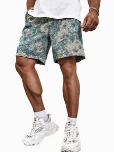 กางเกงขาสั้นผู้ชายสไตล์ฮิปฮอปผ้าแคนวาสถักโครเชต์ลายเสือดาวปักลายตามสั่ง ดีไซน์ใหม่ล่าสุดสำหรับฤดูร้อน ผลิตจากโพลีเอสเตอร์ 100% - Product Image 3