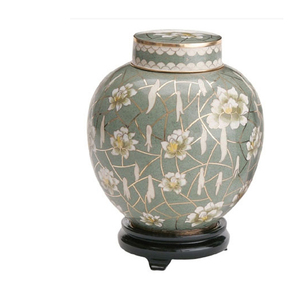 Urna de cremación de aluminio con revestimiento de mariposa y hoja, urna decorativa de diseño moderno, calidad prémium - Product Image 2