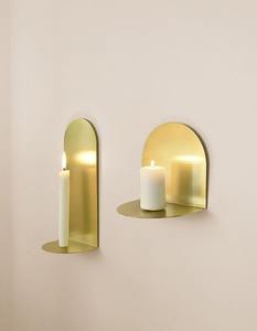 Elegante Portavelas de Pared de Metal con Diseño, que Realza los Estilos de Decoración de Interiores Inspirados en la Naturaleza - Product Image 1