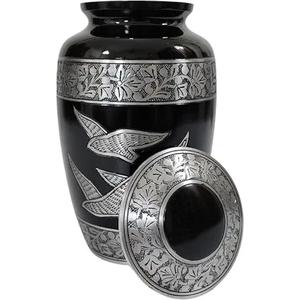 Urna de cenizas de recuerdo de latón metálico de diseño tradicional, contenedor de cenizas humanas de calidad Superfina, urna de cenizas metálica memorable - Product Image 6
