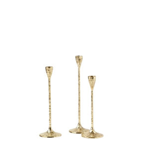 Juego de Portavelas Clásicos de Oro de Alta Calidad, 3 Portavelas Cónicos, Centro de Mesa, Soporte Decorativo de Metal para Velas, Hecho a Mano - Product Image 2