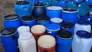 ถัง HDPE ขนาด 200 ลิตร 220 ลิตร แบบทรงกระบอก 55 แกลลอน สีขาว วัสดุพลาสติก แบบซ้อนได้ สำหรับขาย - Product Image 2