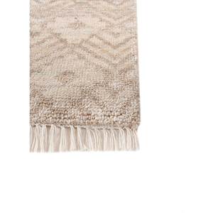 Alfombra de Lana Anudada a Mano Erbe AKWT-1119, Color Marfil, Estilo Kilim, Geométrica, para Decoración de Sala de Estar, Pasillo y Hogar - Product Image 4