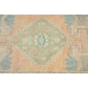 พรมขนแกะตุรกี2.9ft วินเทจสีเบจและน้ำเงินผ้าทอแบนสำหรับตกแต่งห้องนั่งเล่นพื้นหลังทำจากยาง - Product Image 5