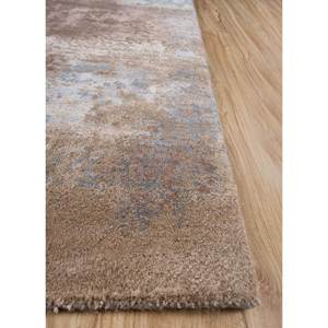 Tapis rectangulaire en laine et soie de bambou noué à la main Kavi gris et noir, design Théorie du Chaos, pour couloir et chambre - Esk-357 - Product Image 4