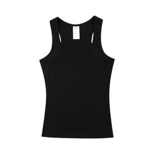 100% Cotton Custom Logo Casual Women Crew Neck Basic Solid Slim Knitted Quick Dry Eco-Friendly Tank Top - Product Image 1