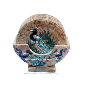 Magnifique ensemble de dessous-de-verre classiques en pierre ollaire polie, écologiques, pour table à manger - Product Image 1