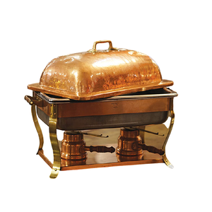 Plat de chauffe-plats en cuivre et en laiton avec couvercle suspendu Plat de chauffe-plats de qualité supérieure pour l'utilisation de mariage - Product Image 2