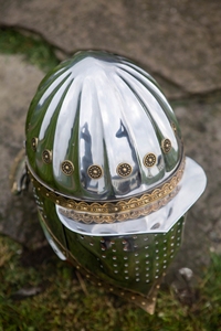 Casque de Combat en acier inoxydable avec décorations en laiton, casque en acier inoxydable et casque en laiton - Product Image 4