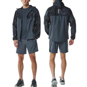 Unisex Lightweight Nylon Windbreaker Fitness <b>Jacket</b> with Hood Zipper Printed Casual Outdoor Summer Wear <b>Short</b> Set for <b>men</b> 2026 - Product Image 1