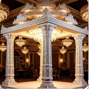 Moderno Mandap de Cristal para Bodas, Eventos Destinados y Funciones Matrimoniales con Columnas Elegantes y Diseño de Fondo - Product Image 2