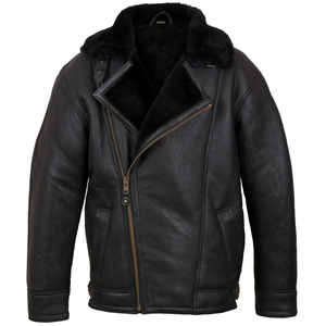 Chaqueta de cuero suelta para hombre a la moda, cuello vuelto de invierno, transpirable, impermeable, a prueba de viento, con cremallera frontal, venta al por mayor, precio barato - Product Image 1